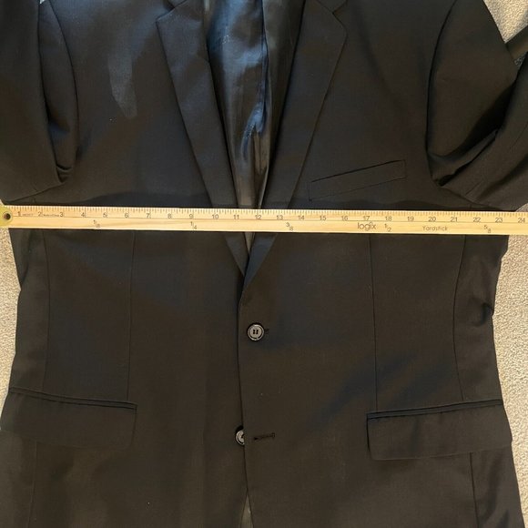 Tazio Italy Blazer Sports Coat Men's 46L Black Super 120's Wool Hand Tailored - Picture 13 of 16